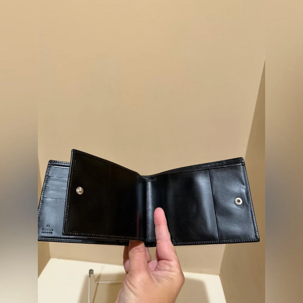 Gucci Black Leather Tom Ford Era Bifold Large Wallet